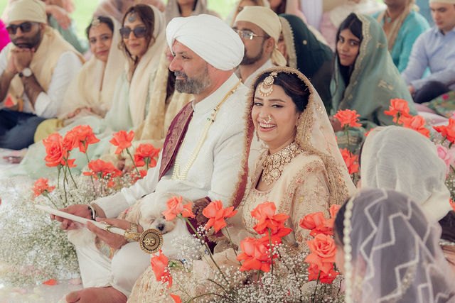 Aisha and Jiv during their wedding ceremony