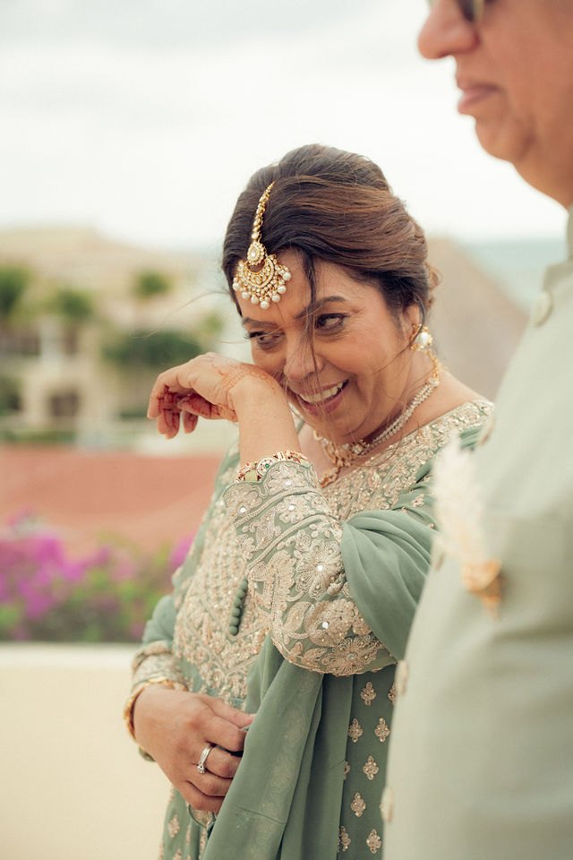 A family member moved to tears before the wedding