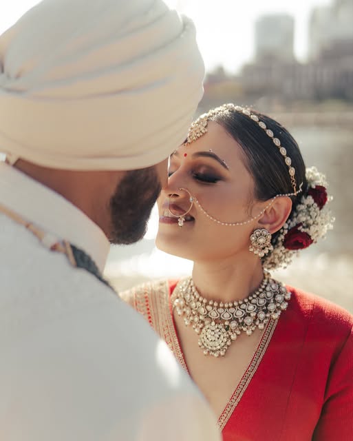 Shrusti and Rishi in their Instagram wedding portrait