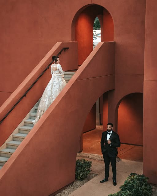 Jessey and Aman in their Instagram wedding portrait