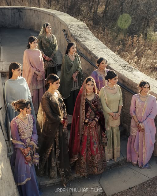 Manpreet Chera with her bridal party at the Sikh wedding