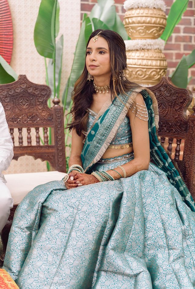 Khyati seated in sage attire for the Greh Shanti ceremony