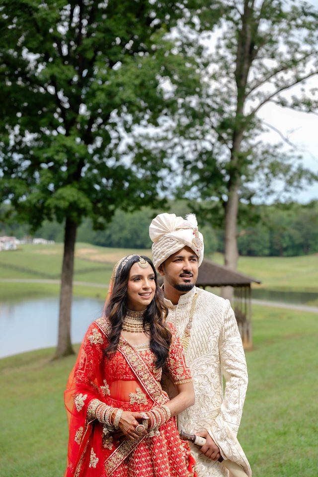 Khyati and Bishal together in a quiet outdoor portrait