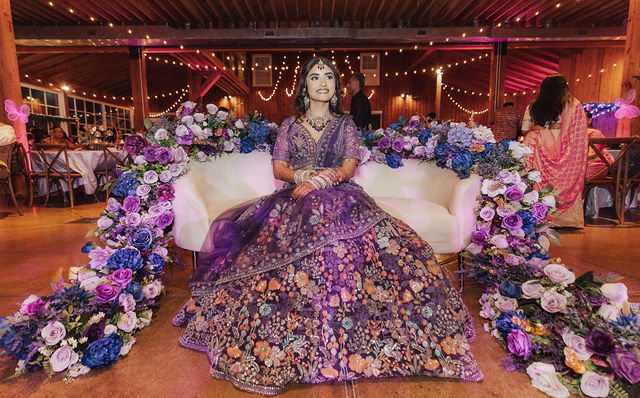 Monali in her floral Sangeet attire