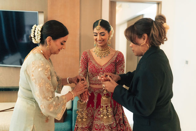 Gureet getting ready with loved ones