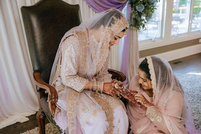 Sakhi during a quiet moment before her wedding ceremony