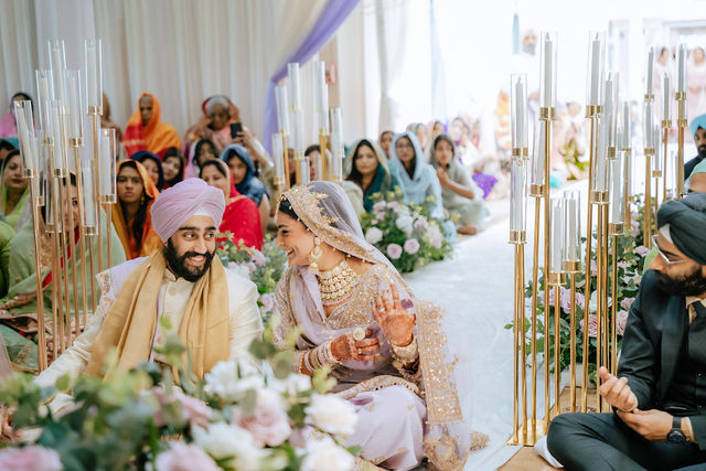 Sakhi and Amitoj with family during their Anand Karaj