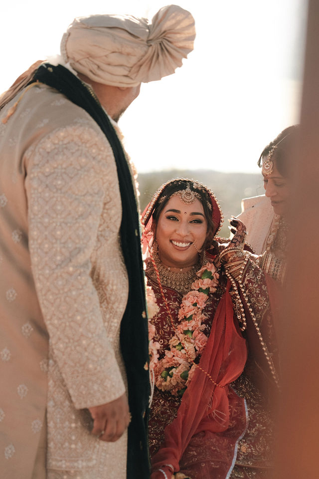 A close moment between Shachi and Roni during the ceremony