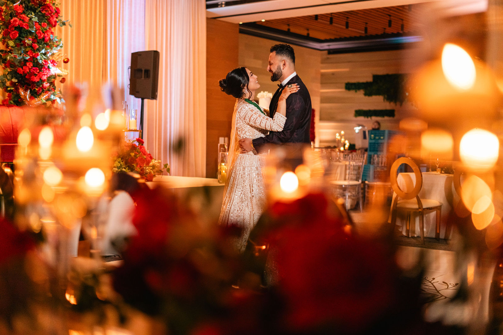 Shayal and Anup dancing at their wedding reception