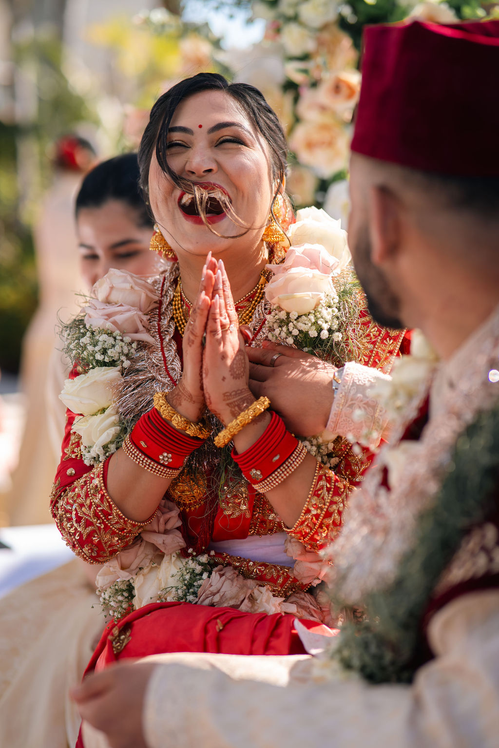 Shayal beaming during the ceremony