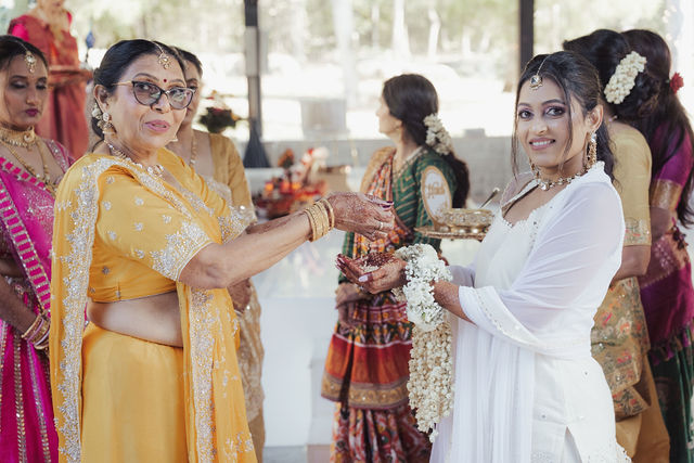 Family blessing Shrusti before the wedding