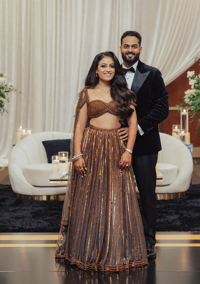 Shrusti and Rishi dressed for their reception