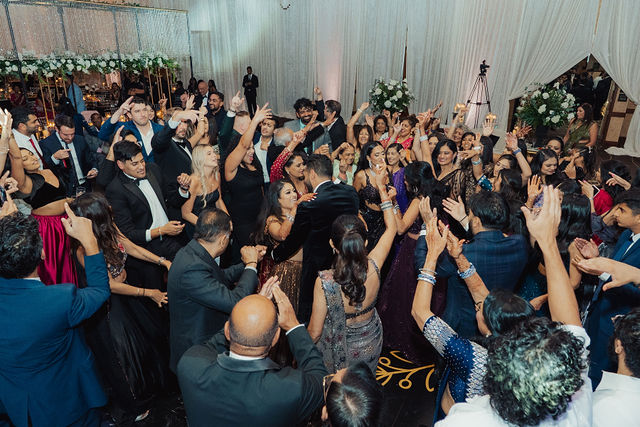 Guests celebrating on the dance floor
