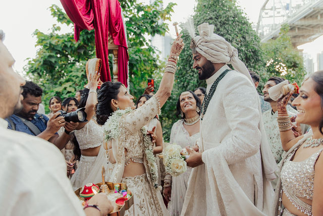 Rishi celebrating during the baraat