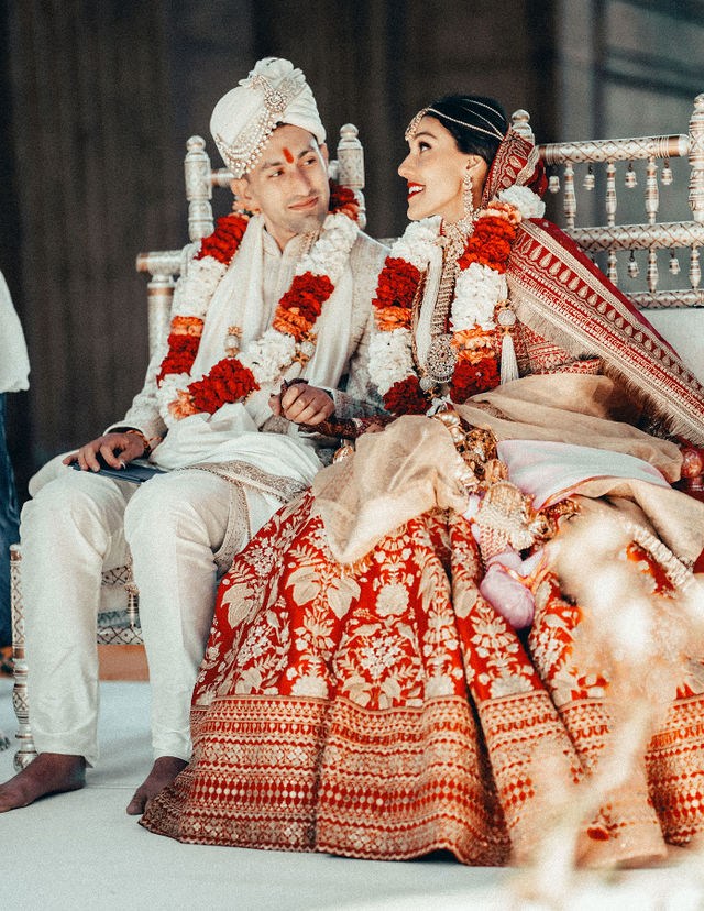 Vishalli and Lewis in a quiet seated portrait