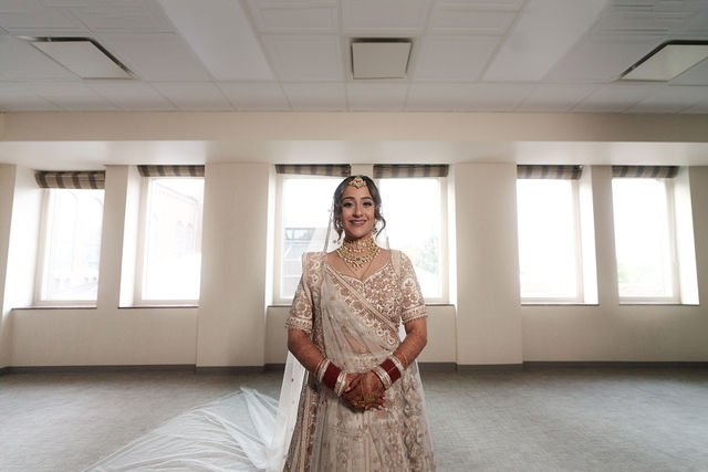 Nirali’s bridal portrait in a room filled with window light