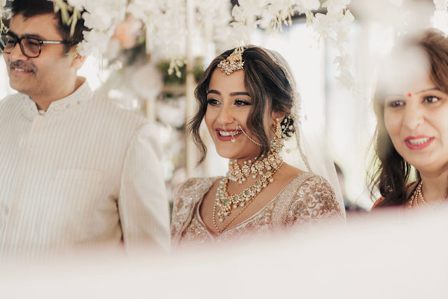 Nirali smiles during the wedding ceremony